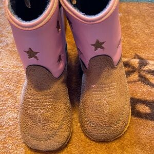 Pink and Brown Star Cowboy Boots